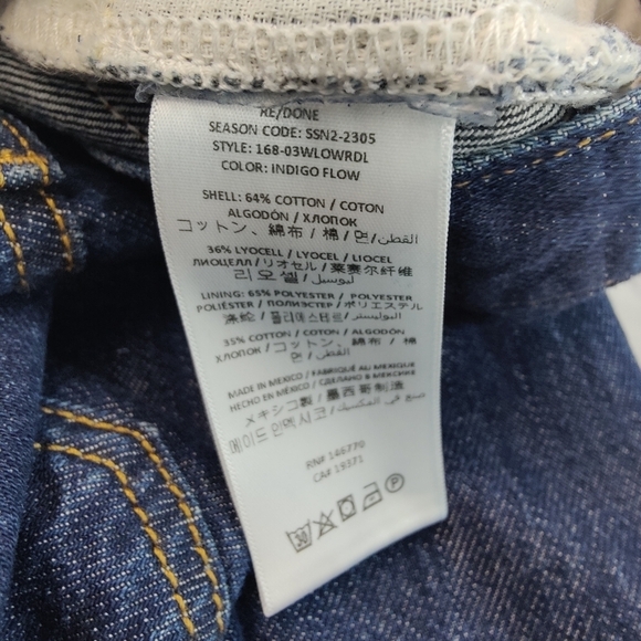 Re/Done Jeans 90's High Rise Loose Long Split Hem Size 26 Dark Indigo NWT $295 - Picture 8 of 8